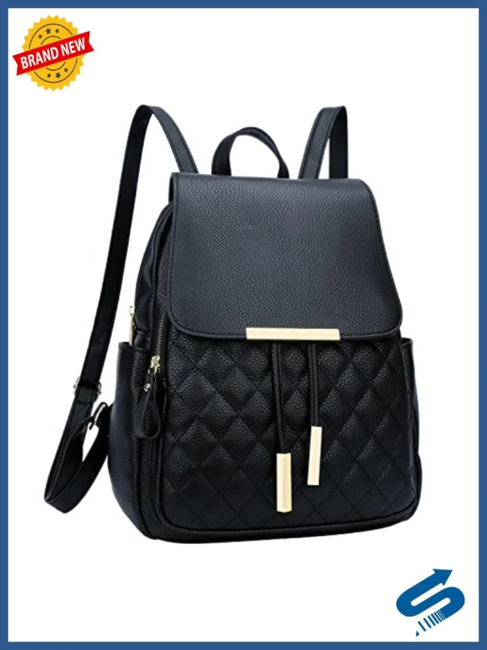 Quilted Trendy Faux Leather Backpack Purse with Pockets